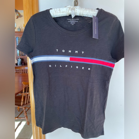 🔵 Tommy Hilifiger black short sleeve shirt - Picture 1 of 7
